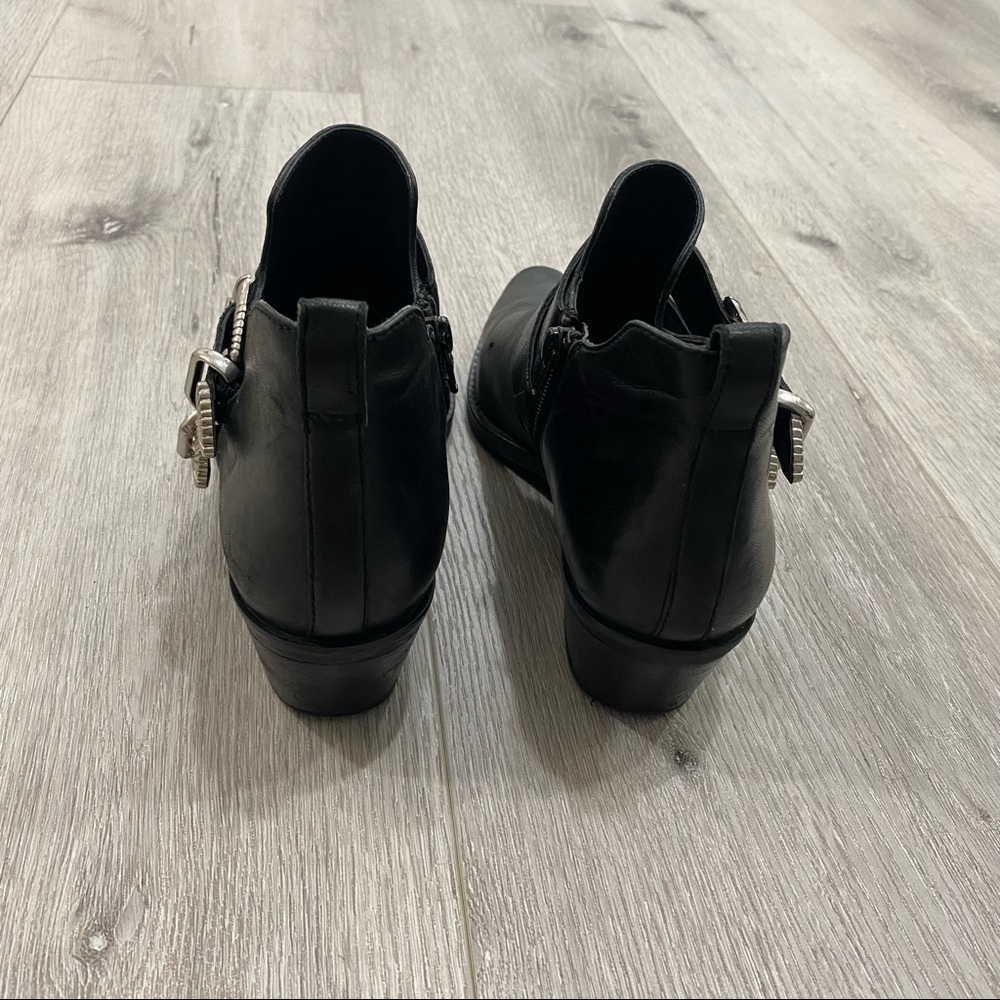 Steve Madden Leather Ankle Buckle Booties - Picture 3 of 4